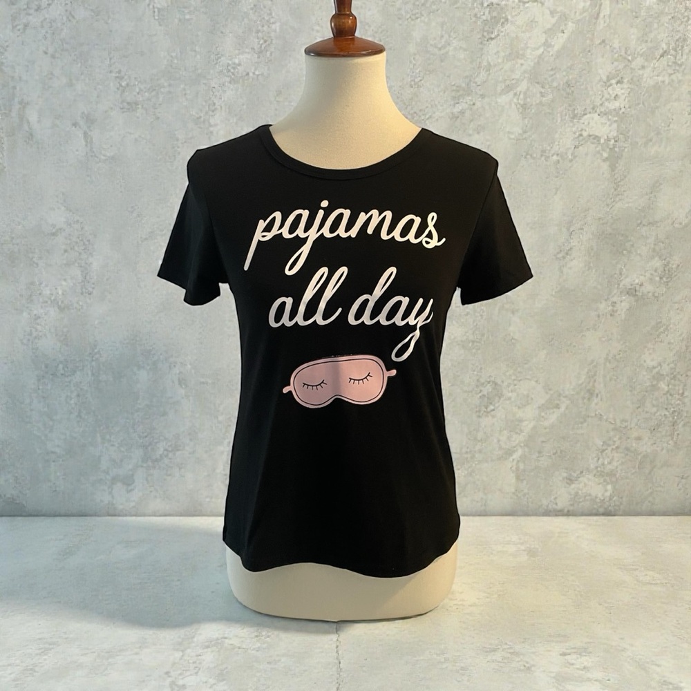 Cozy Black 'Pajamas All Day' Sleep Tee Size XS
